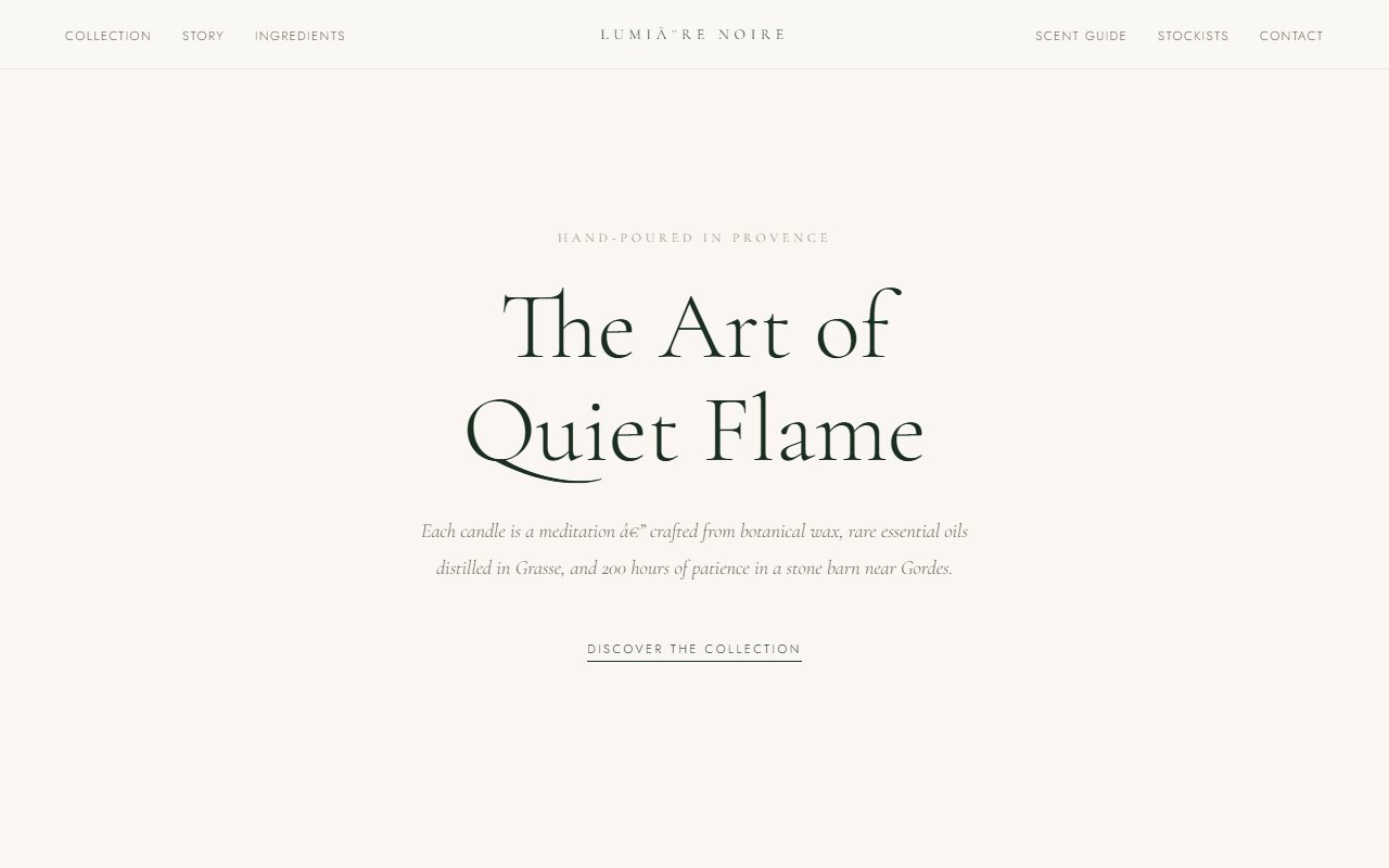 Lumiere Noire website preview