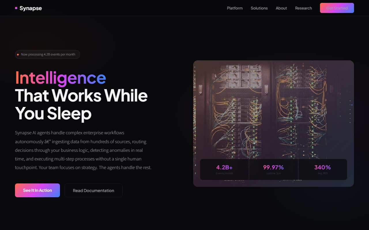 Synapse AI website preview