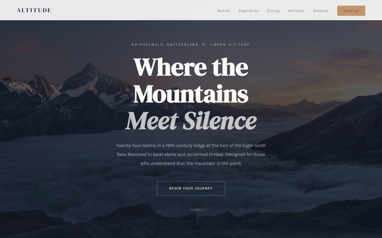 Altitude Hotel website preview