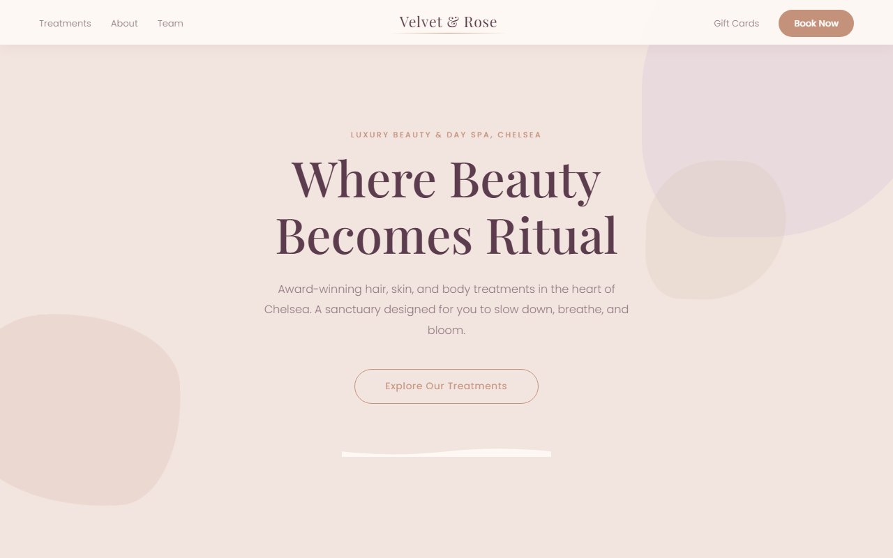 Velvet and Rose website preview